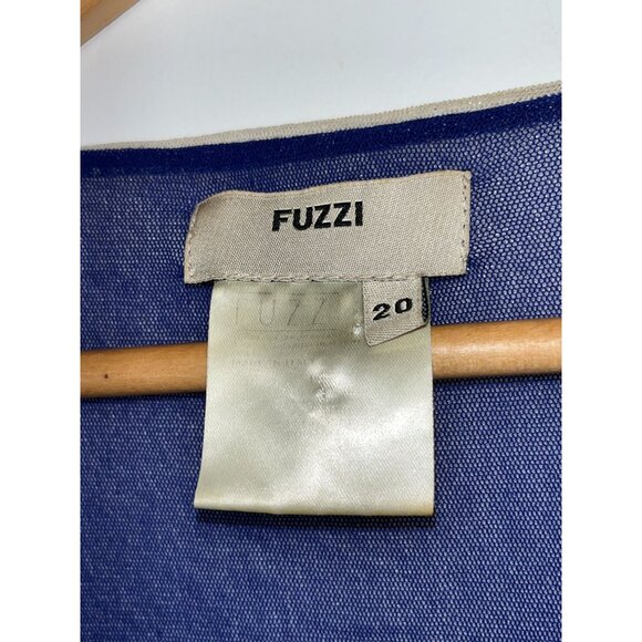 Fuzzi Blue Ombre Mesh Print Long Sleeve top Blouse Womens Size 20 - Picture 5 of 8